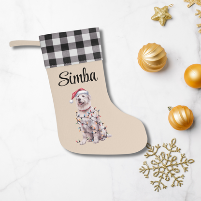Personalized Kuvasz Christmas Stocking, Holiday Decor Gift for Pet Lovers