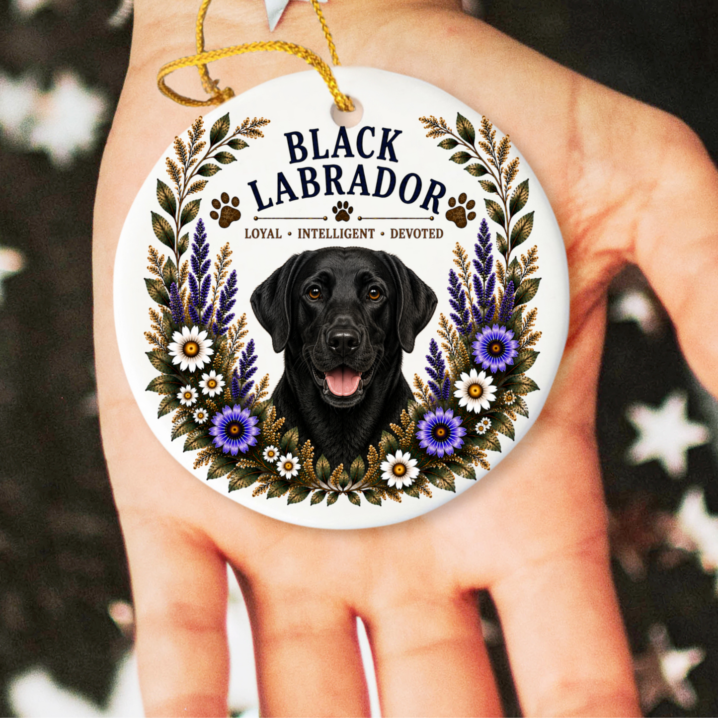 Black Lab Loyal • Intelligent • Devoted Ornament