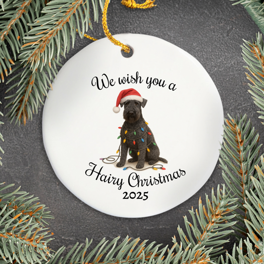 Kerry Blue Terrier Ornament, Christmas Lights Dog Keepsake