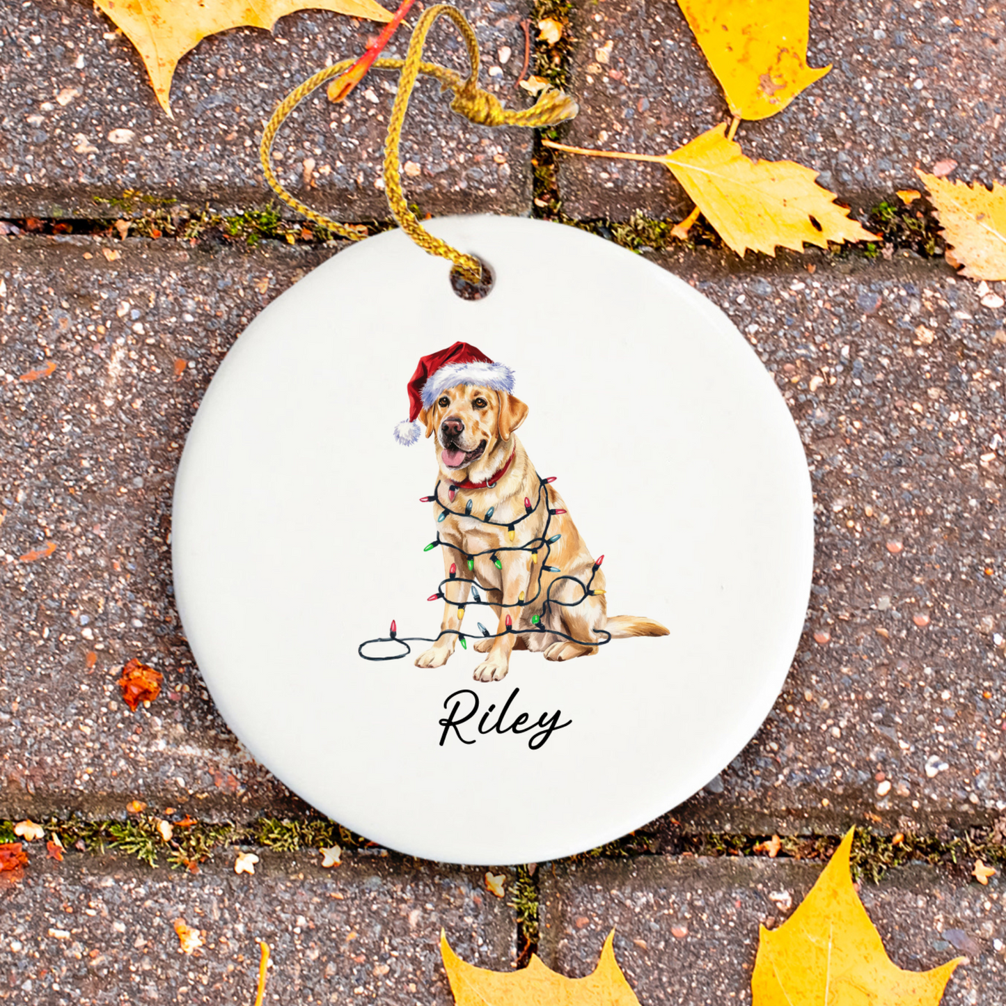 Yellow Labrador Retriever Ornament, Personalized Dog Christmas Keepsake