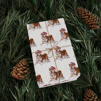 Load image into Gallery viewer, Red Shiba Inu Christmas Lights Wrapping Paper
