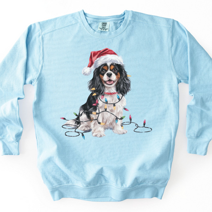 Tri-color Cavalier Christmas Lights Sweatshirt