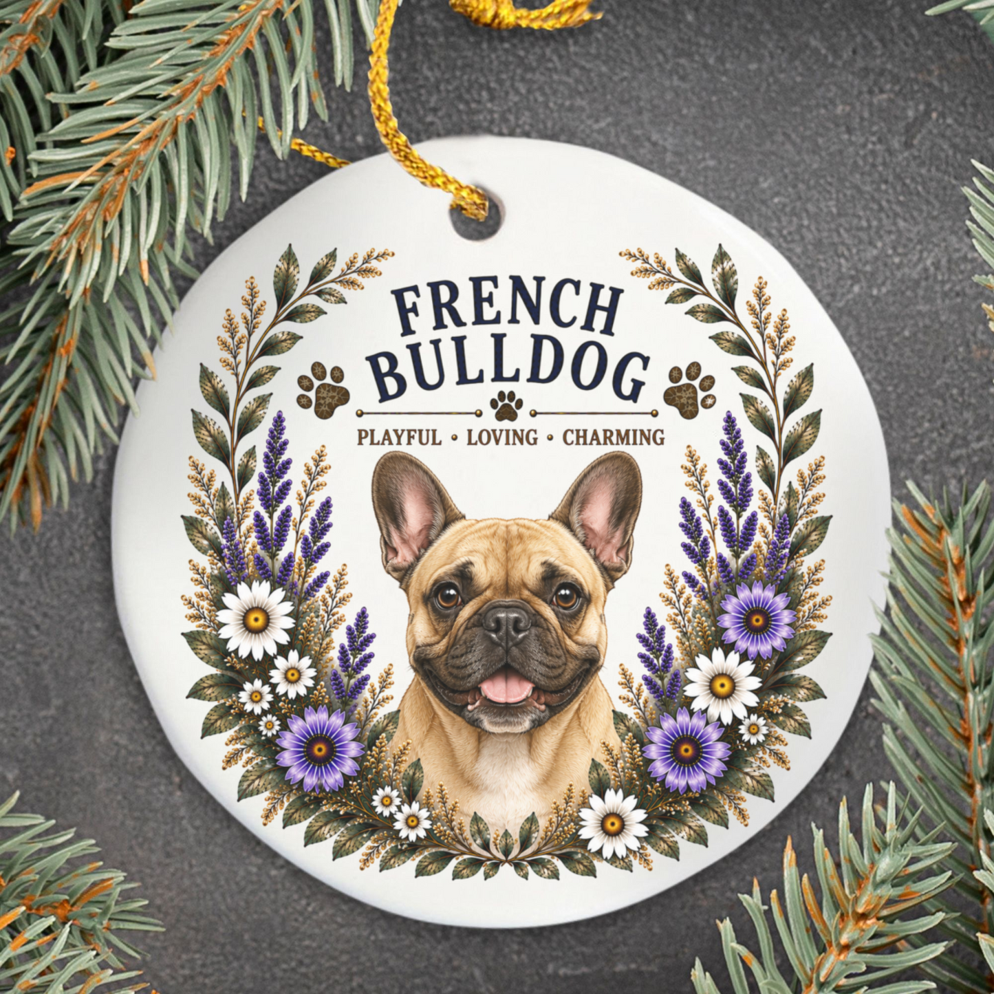 French Bulldog Ornament, Frenchie Lover Gift, French Bulldog Mom Gift, Dog Breed Keepsake