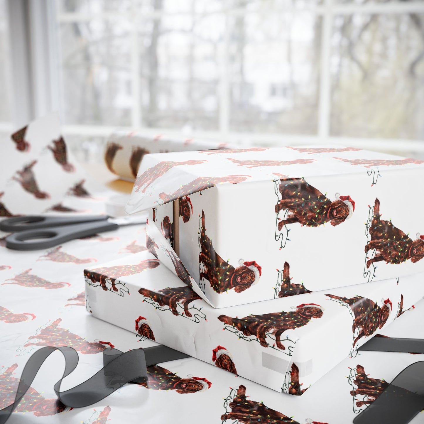 Irish Setter Christmas Lights Wrapping Paper