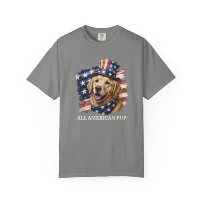 Patriotic Golden Retriever All American Pup Shirt