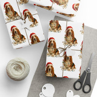 Load image into Gallery viewer, Basset Hound Christmas Lights Wrapping Paper
