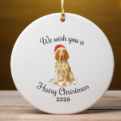Bracco Italiano Ornament, Personalized Christmas Dog Keepsake, Holiday Pet Lover Gift, Ceramic Holiday Decoration, Custom Date