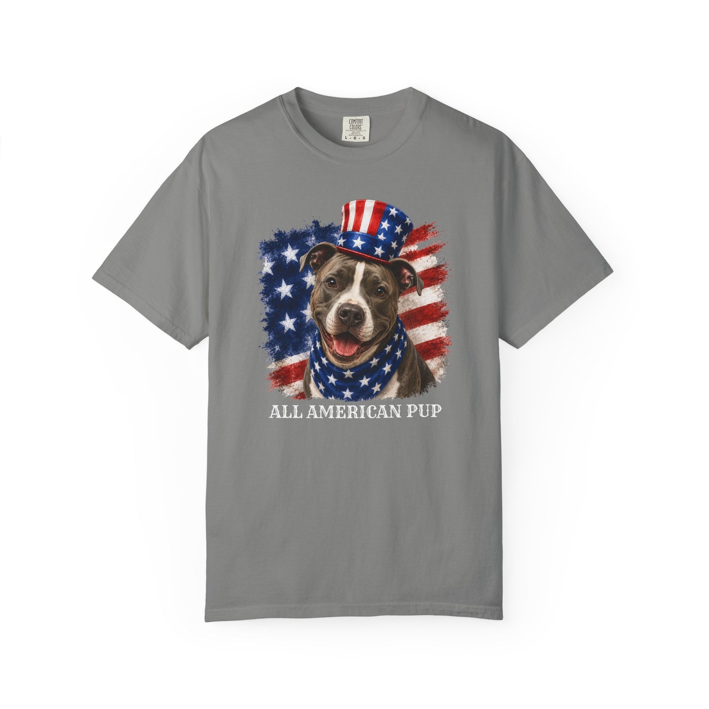 Patriotic Pitbull Tee, All American Pup Shirt