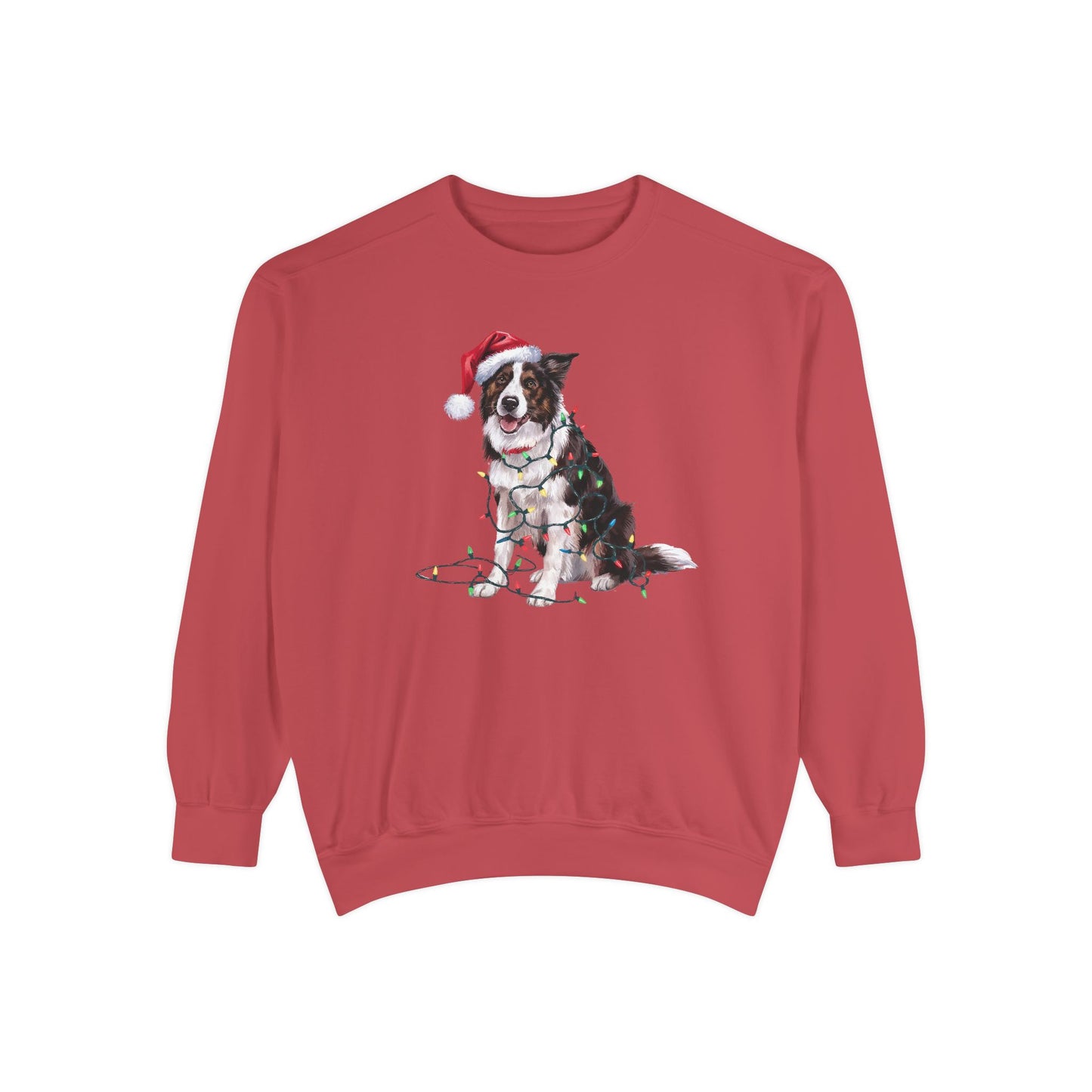 Christmas Border Collie Sweatshirt, Christmas Lights Dog Sweatshirt, Christmas Dog, Border Collie Mom, Gift for Dog Lover, Border Collie