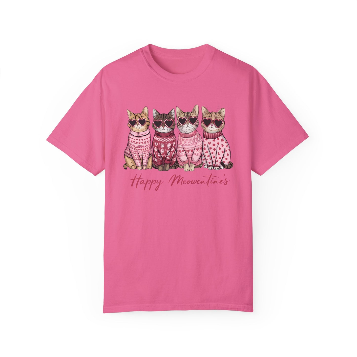 Valentine's Day Cat Lover T-shirt, Fun Meowentines Tee, Unisex Pajama Shirt, Cute Cat Valentine's Clothing, Cat Lover Gift Shirt