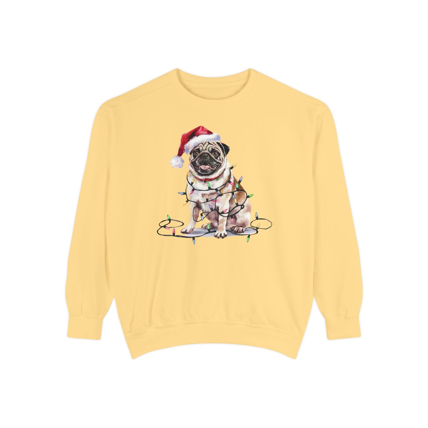 Christmas Pug Sweatshirt, Christmas Lights Dog Sweatshirt, Pug Mom Sweatshirt, Christmas Dog, Gift for Dog Lover, Pug