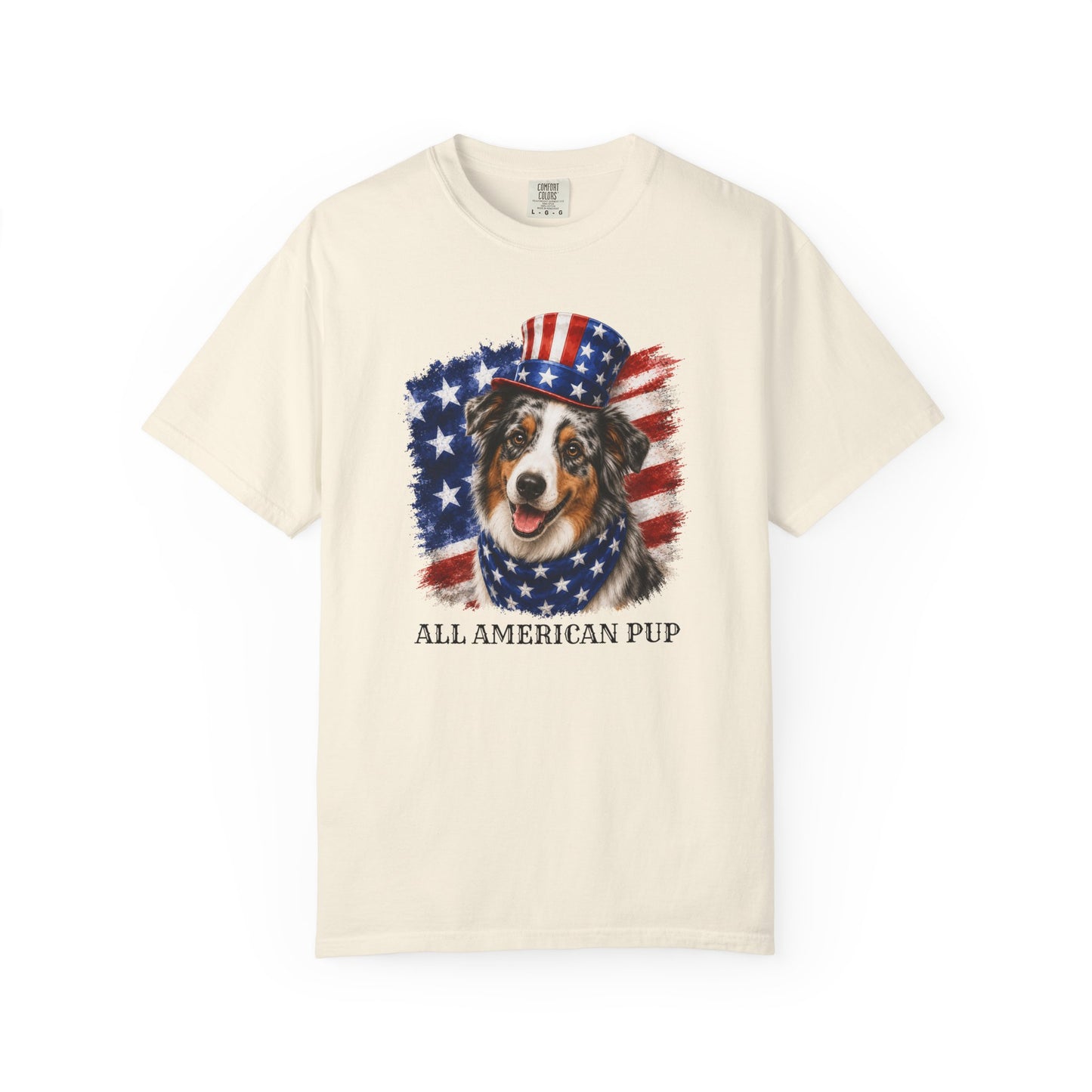 Patriotic Australian Shepherd  All American Pup Shirt