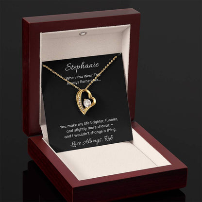 Personalized Heart Necklace with Message Card