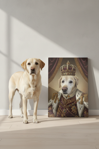 Load image into Gallery viewer, Personalized Royal King Dog Portrait – Custom Pet Art Canvas

