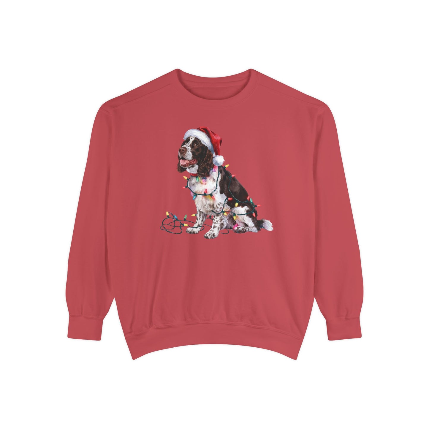 Christmas Springer Spaniel Sweatshirt, Christmas Lights Dog, Christmas Dog, Springer Spaniel Mom, Gift for Dog Lover, Springer Spaniel