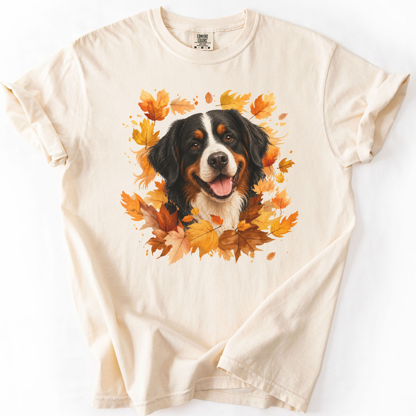 Bernese Mountain Dog Fall Shirt, Autumn Dog Mom Comfort Colors Tee