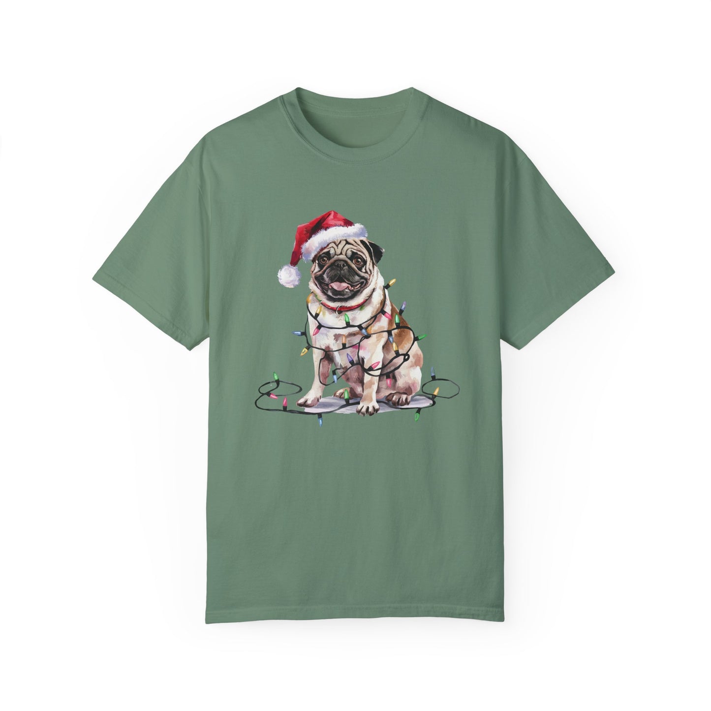 Christmas Pug Shirt, Christmas Dog Tee, Christmas Lights Dog Tee, Pug Mom Tshirt, Gift for Dog Lover, Pug