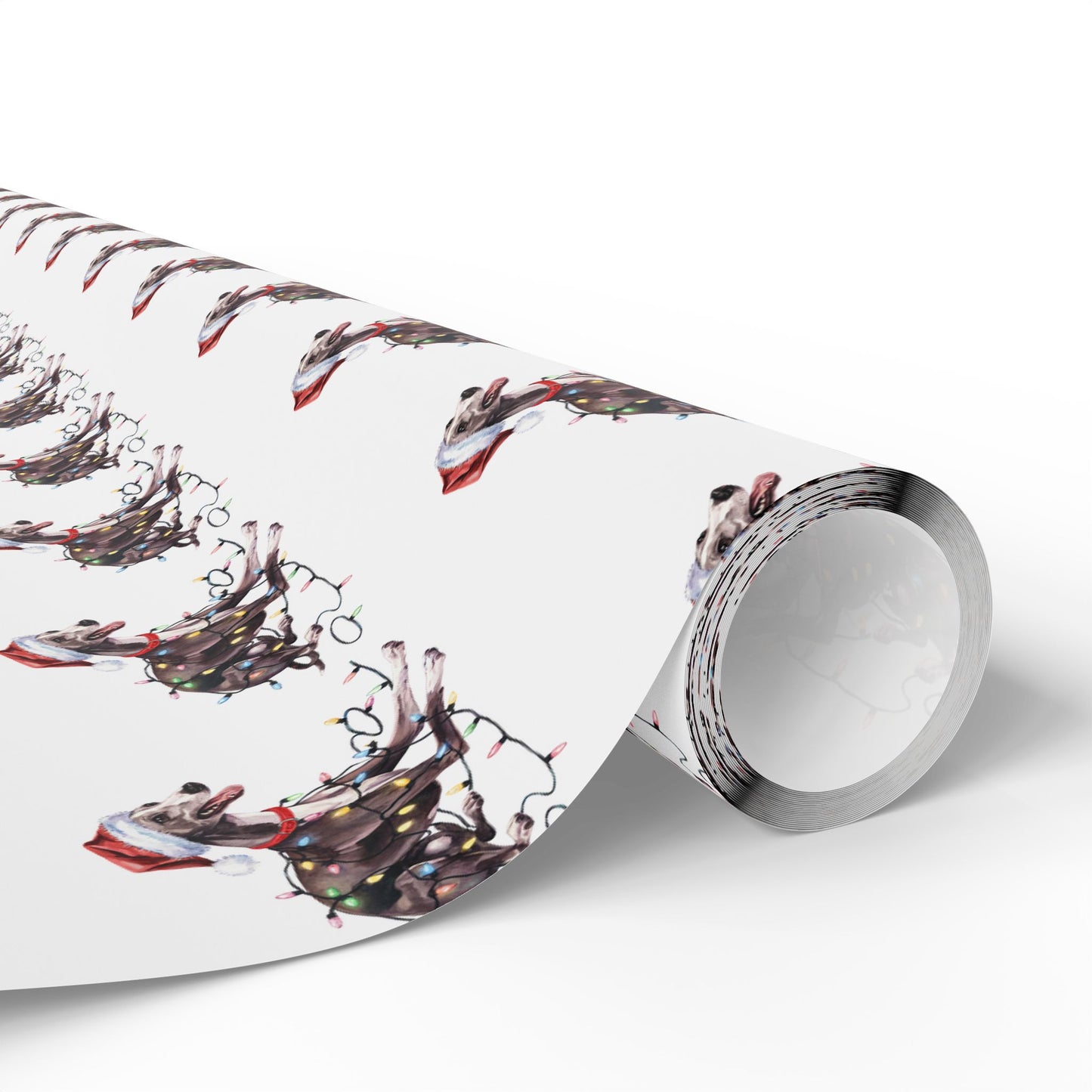 Greyhound Christmas Lights Wrapping Paper
