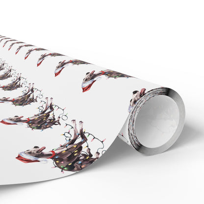 Greyhound Christmas Lights Wrapping Paper