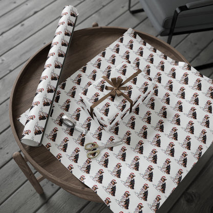 Collie Christmas Lights Wrapping Paper