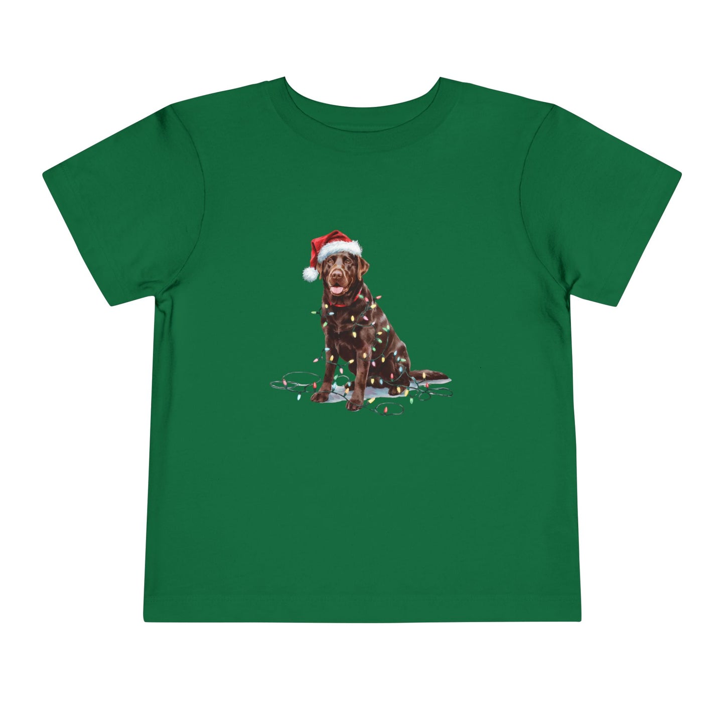 Christmas Chocolate Labrador Toddler Shirt, Christmas Lights Dog Tee, Christmas Dog, Lab Tee for Toddlers, Gift for Dog Lover, Chocolate Lab