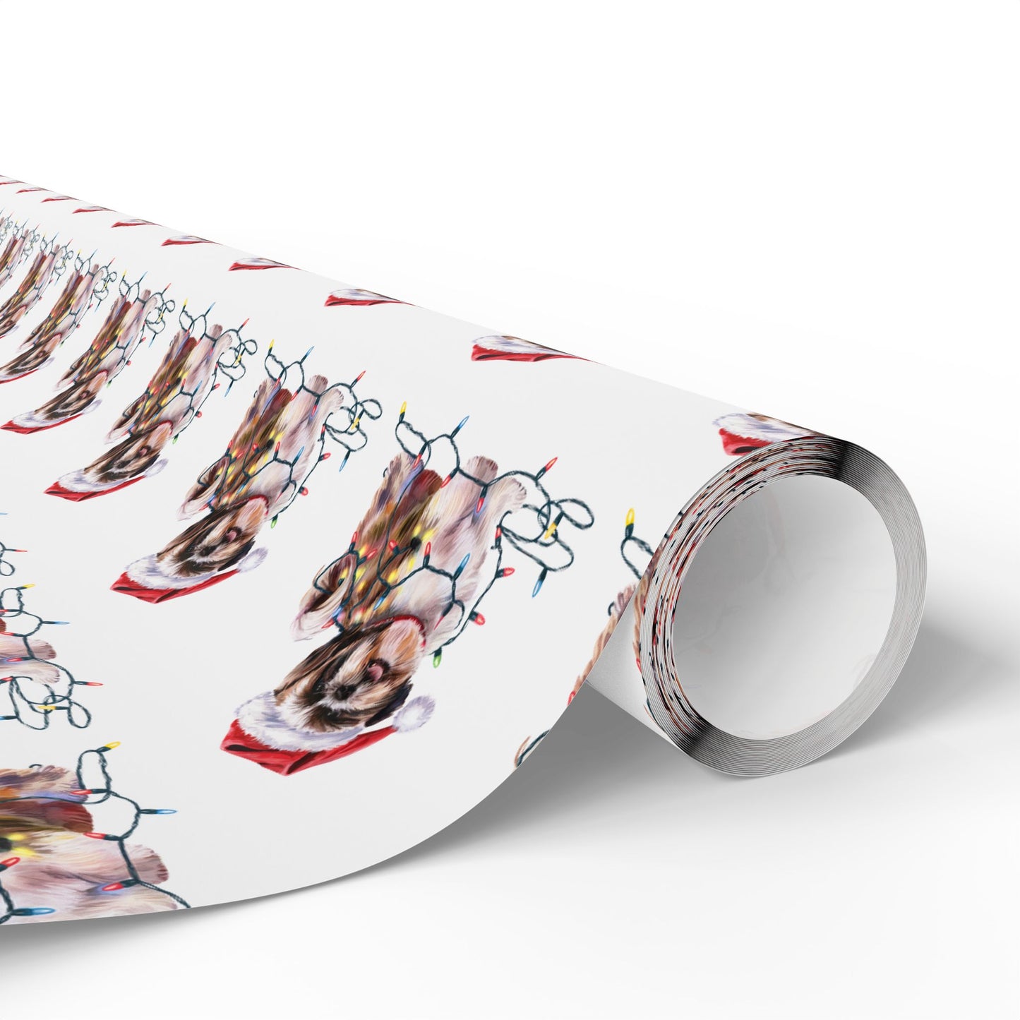 Shih Tzu Christmas Lights Wrapping Paper