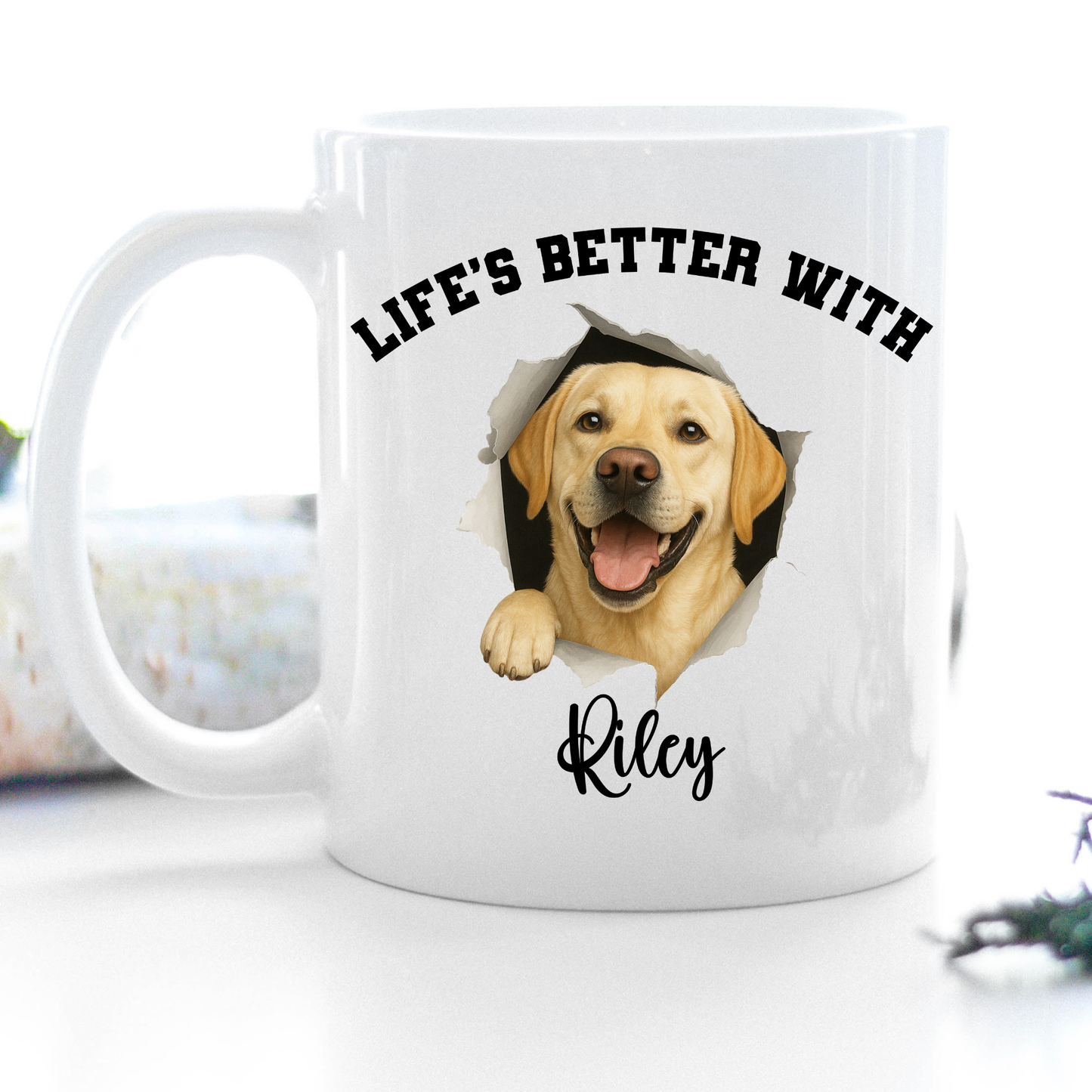 Personalized Yellow Lab Life’s Better With My Dog Mug