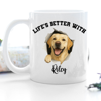 Load image into Gallery viewer, Personalized Yellow Lab Life’s Better With My Dog Mug
