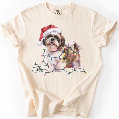 Christmas Shih Tzu Shirt, Christmas Lights Dog Tee, Christmas Dog Tee, Shih Tzu Mom Tshirt, Gift For Dog Lover, Shih Tzu
