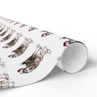 Load image into Gallery viewer, Alaskan Malamute Christmas Wrapping Paper, Cute Dog Gift Wrap with Santa Hat and Holiday Lights, Perfect for Dog Lovers
