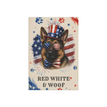 Patriotic German Shepherd Garden Flag