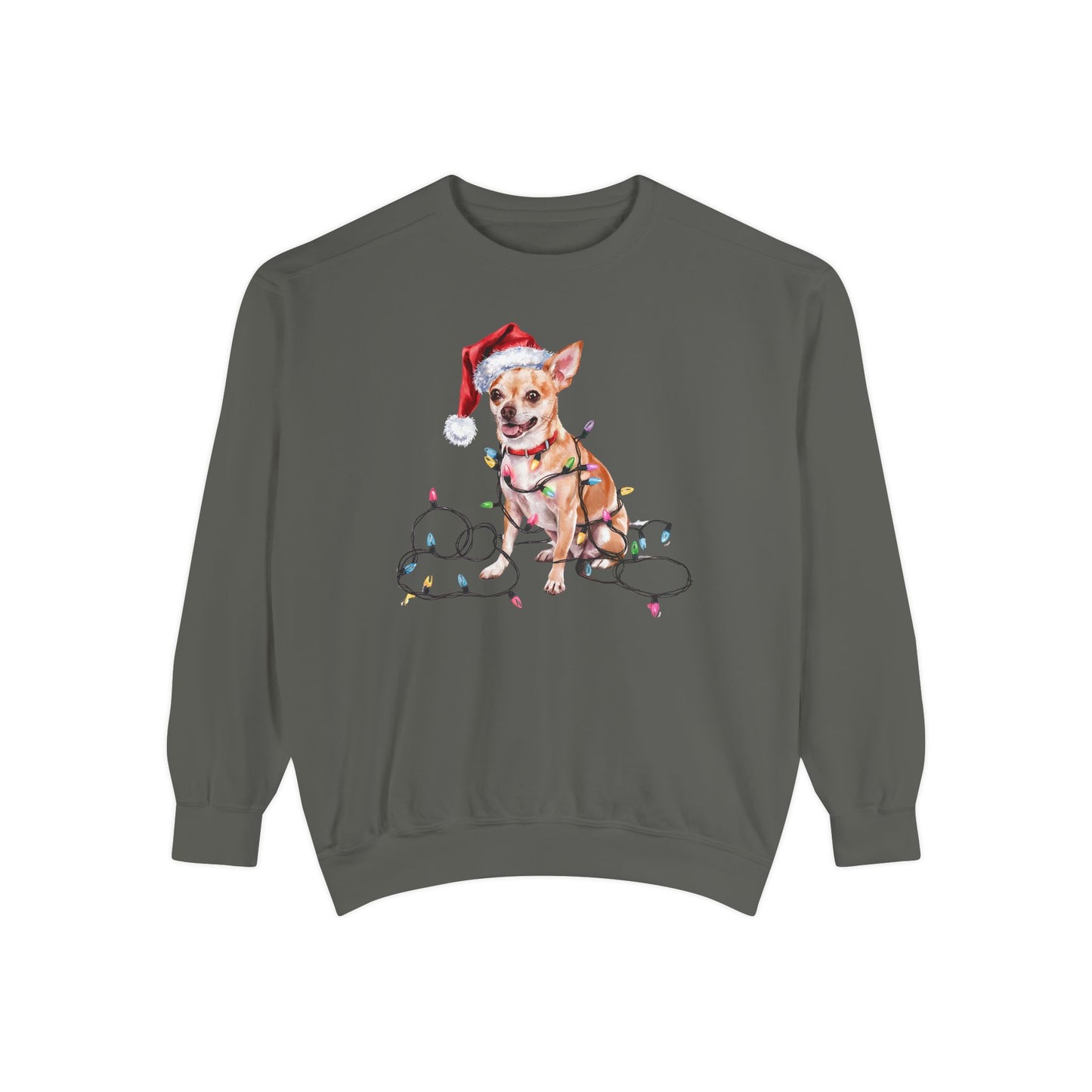 Christmas Chihuahua Sweatshirt, Christmas Lights Dog Sweatshirt, Chihuahua Mom Sweatshirt, Christmas Dog, Gift for Dog Lover, Chihuahua