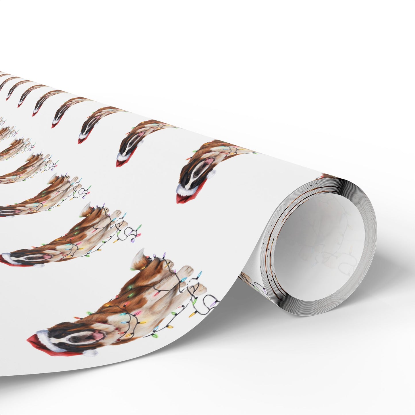 Saint Bernard Christmas Lights Wrapping Paper