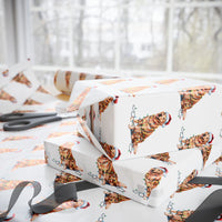 Load image into Gallery viewer, Golden Retriever Christmas Lights Wrapping Paper
