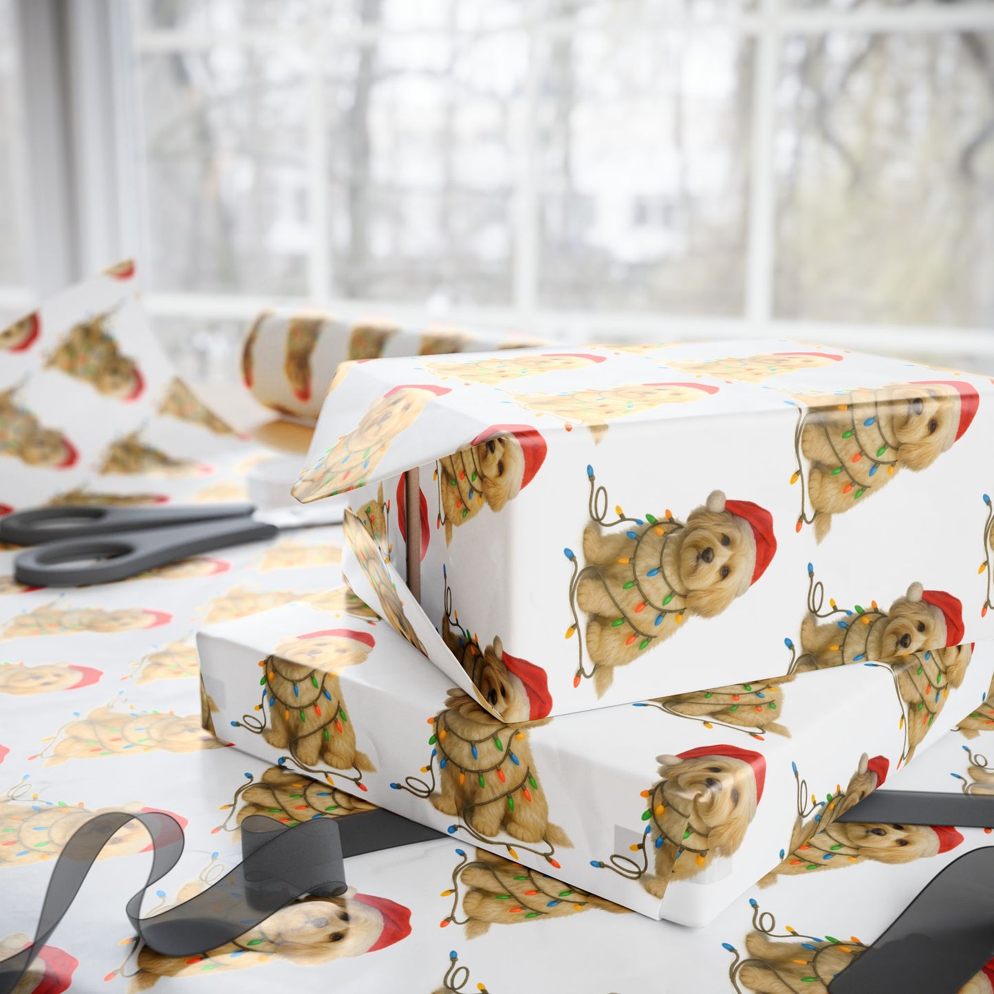 Havanese Christmas Lights Wrapping Paper