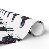 Load image into Gallery viewer, Black Lab Christmas Lights Wrapping Paper
