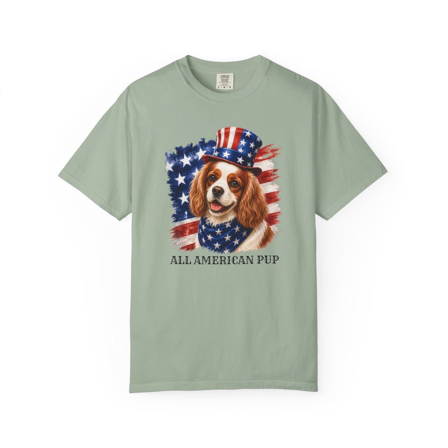Patriotic Blenheim Cavalier All American Pup Shirt