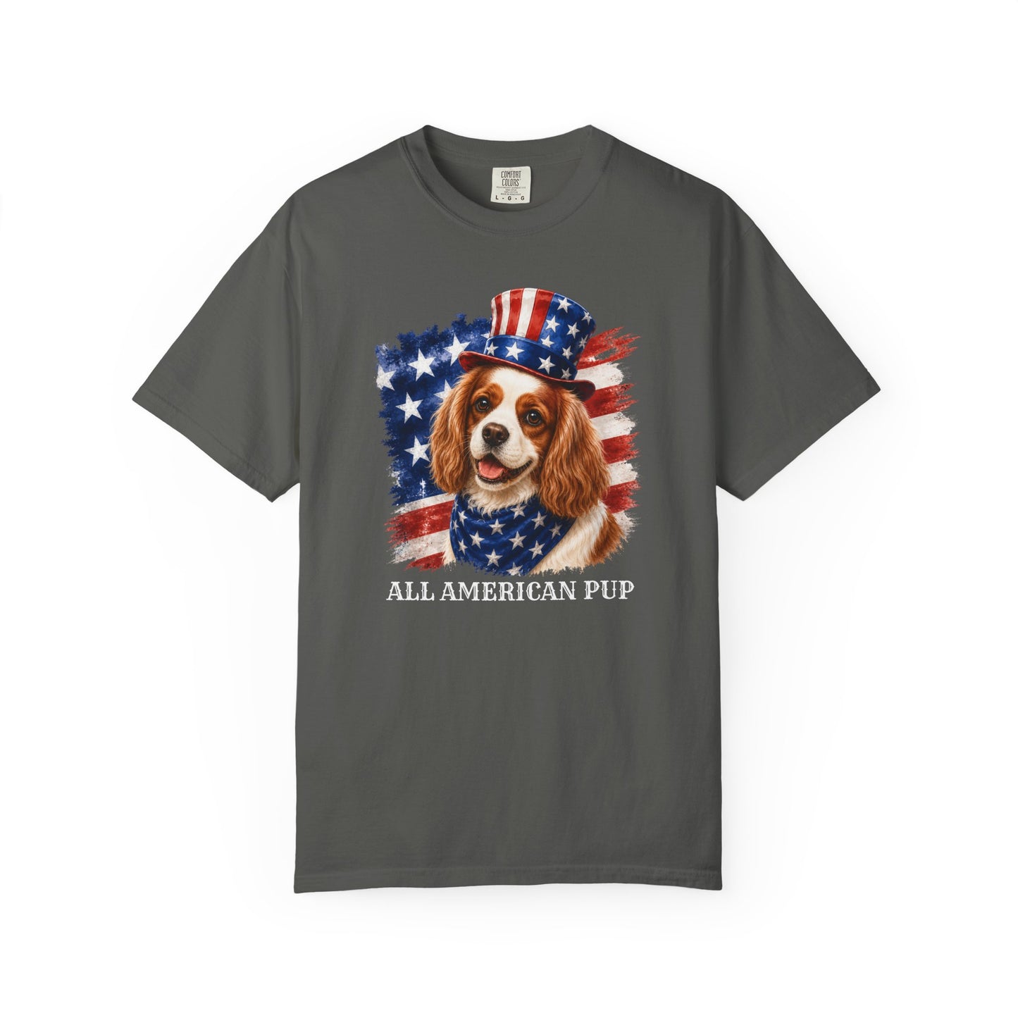 Patriotic Blenheim Cavalier All American Pup Shirt