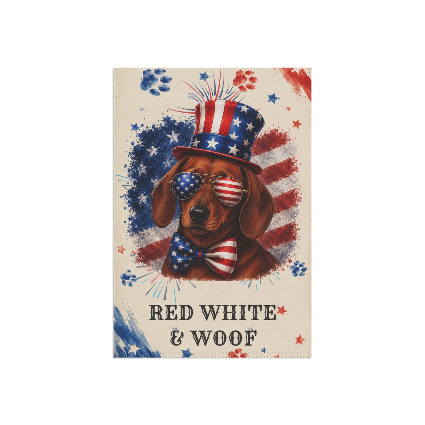 Patriotic Red Dachshund Garden Flag
