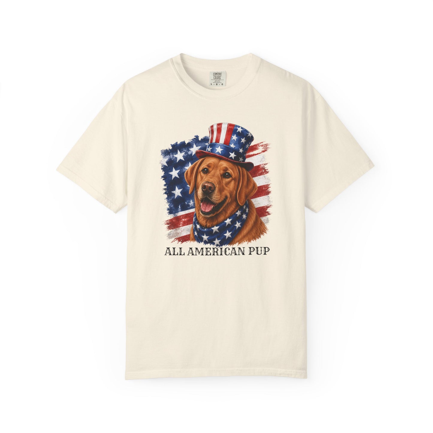Patriotic Fox Red Lab All American Pup Shirt