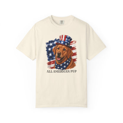 Patriotic Fox Red Lab All American Pup Shirt
