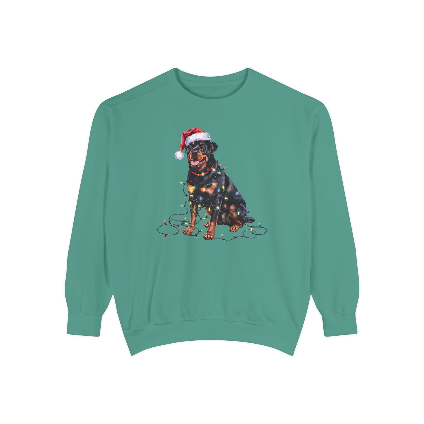 Christmas Rottweiler Sweatshirt, Christmas Lights Dog Sweatshirt, Christmas Dog Sweatshirt, Rottweiler Mom Sweatshirt, Gift for Dog Lover