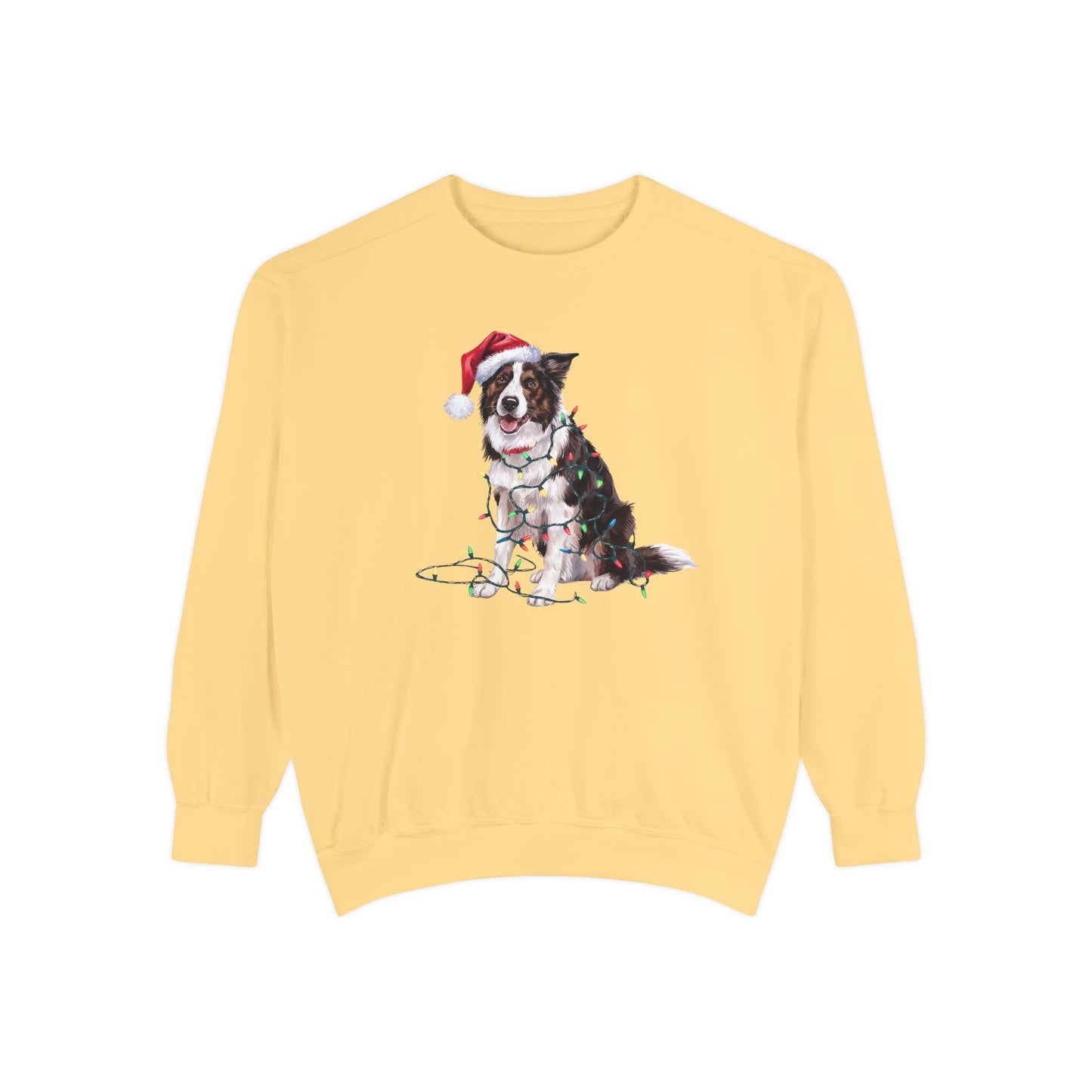 Christmas Border Collie Sweatshirt, Christmas Lights Dog Sweatshirt, Christmas Dog, Border Collie Mom, Gift for Dog Lover, Border Collie