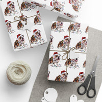 Load image into Gallery viewer, Bulldog Christmas Lights Wrapping Paper
