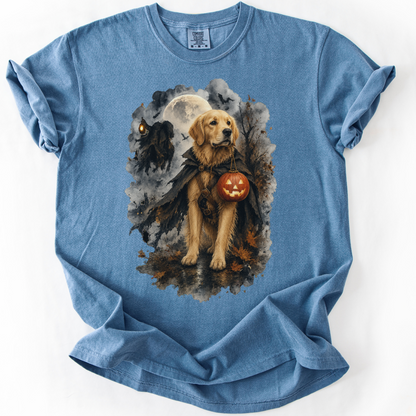 Golden Retriever Headless Horseman Inspired Halloween Comfort Colors Shirt