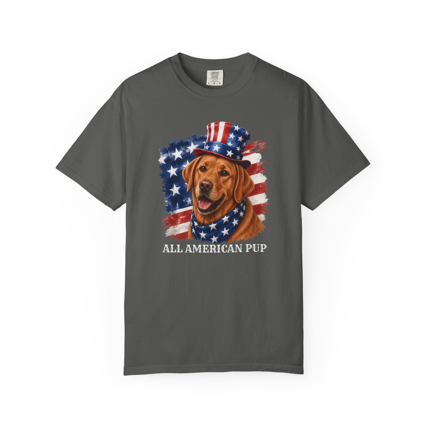 Patriotic Fox Red Lab All American Pup Shirt