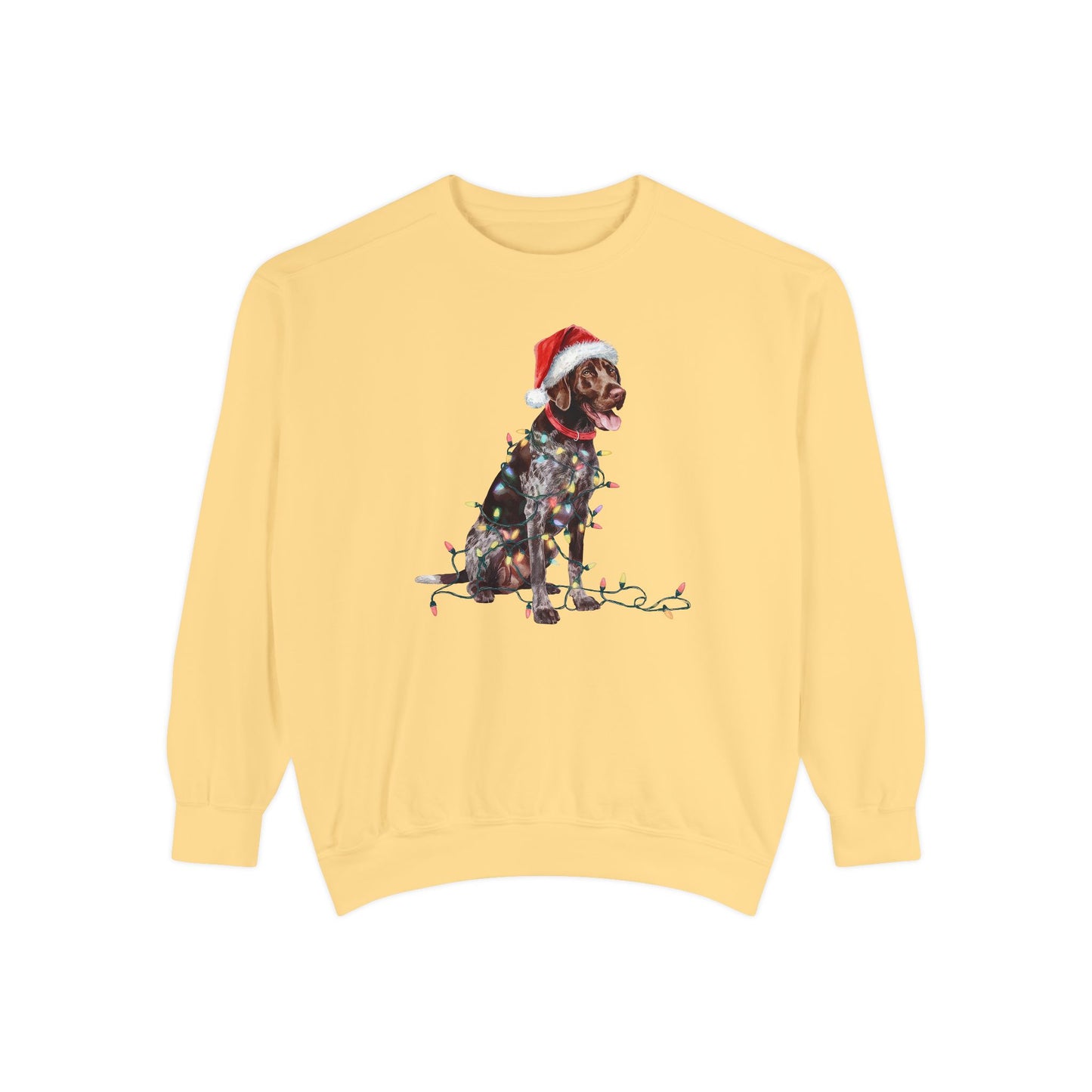 Christmas German Shorthaired Pointer Sweatshirt, Christmas Lights Dog, Christmas Dog, German Shorthaired Pointer Mom, Gift for Dog Lover