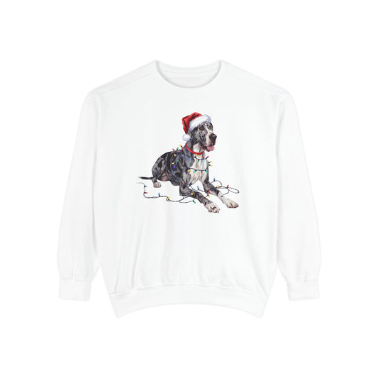 Christmas Great Dane Sweatshirt, Christmas Lights Dog Sweatshirt, Christmas Dog, Great Dane Mom Sweatshirt, Gift for Dog Lover, Great Dane