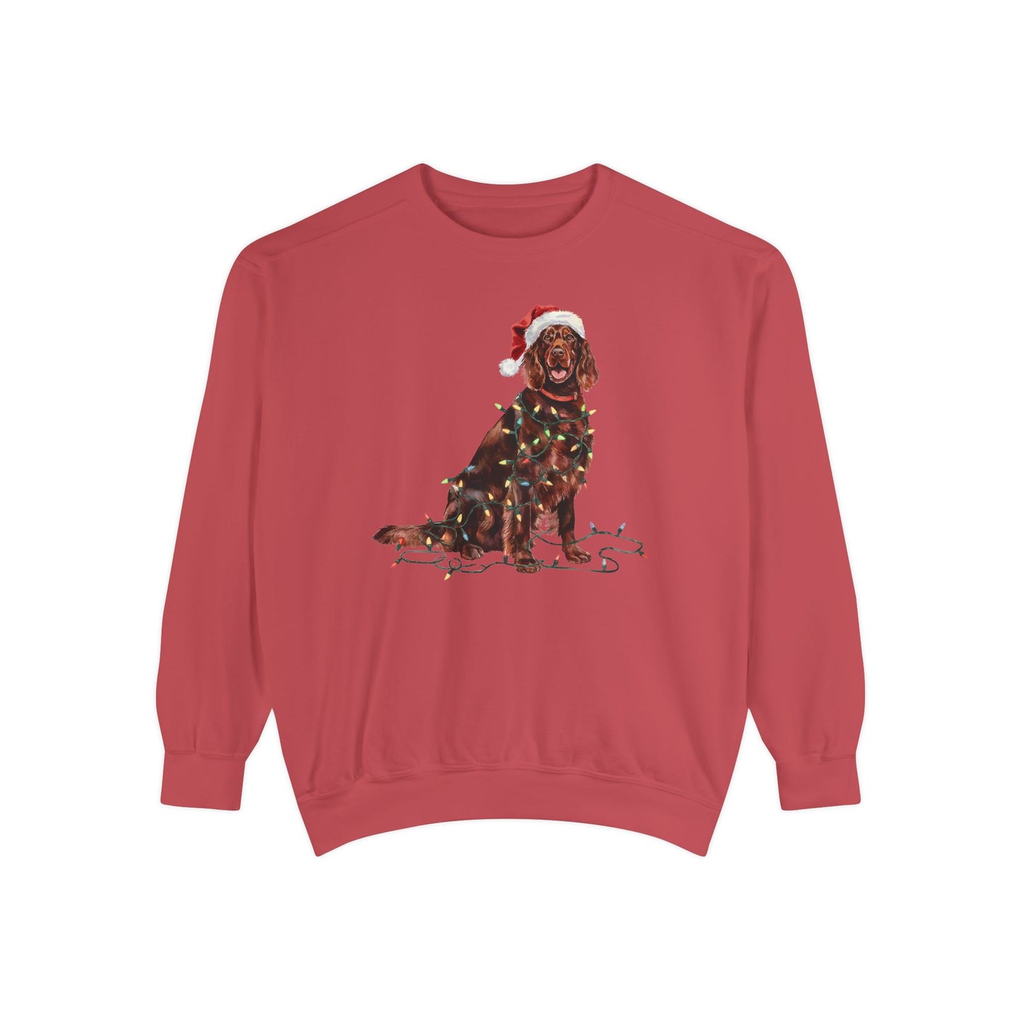 Christmas Irish Setter Sweatshirt, Christmas Lights Dog Sweatshirt, Christmas Dog, Irish Setter Mom, Gift for Dog Lover, Irish Setter