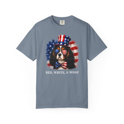 Patriotic Tri Color Cavalier Red White Woof Shirt